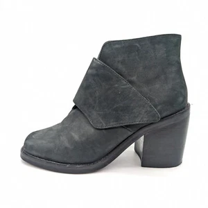 Shellys London Black Leather Chunky Heel Ankle Booties Women's US 6 - Picture 1 of 9