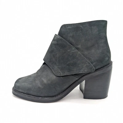 Shellys London Black Leather Chunky Heel Ankle Booties Women's US 6 - Image 1 of 4