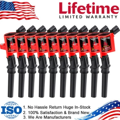 Set of 10 Ignition Coil For Ford F150 F250 F350 4.6L 5.4L V8 & 6.8L V10 DG508 - Image 1 of 4
