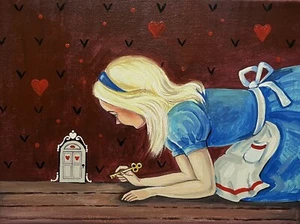 ACEO RYTA Alicia en el País de las Maravillas Arte impresión de pintura ilustración La Puerta Secreta - Imagen 1 de 1