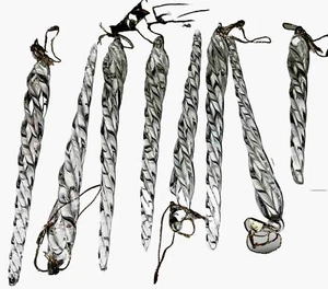 Vidrio Soplado Navidad Icicles Adornos Retorcido Vintage Punta Rota En 1 Ver Imagen - Imagen 1 de 8