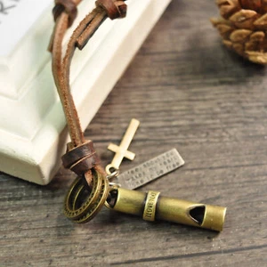 Long Necklace Sweater Chain Retro Clothing Metal Pendant whistle Rope Chain - Picture 1 of 6