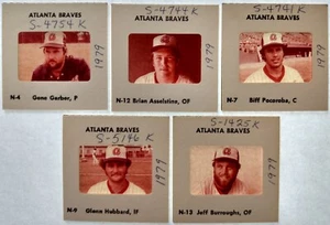 1979 Lot of 5 Different Atlanta Braves 35mm 2" x 2" Slides Glenn Hubbard Etc. - Picture 1 of 1
