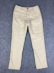 Bear Bottom Pants Mens L Beige Chino Slim Fit Elastic Waist Casual 29" Inseam - Picture 1 of 12