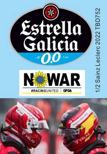 1/2 Decals per Estrella No War X Casco Helmet Leclerc Sainz 2022 TBD752 - Picture 1 of 1