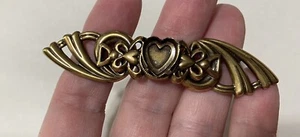 14 RAW BRASS LAYERED STAMPINGS, FOR JEWELRY & CRAFTING-PARTS-heart - Picture 1 of 4