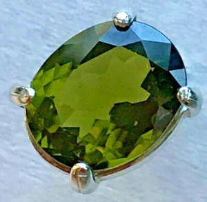 Peridot Tie Pin Beautiful Deep Green Very Large 3.1ct 11x8mm Oval  - Picture 1 of 12