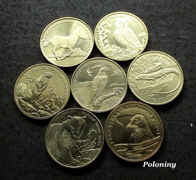 LOT OF SEVEN COMMEMORATIVE 2 ZLOTY COINS OF POLAND - ANIMALS OF THE WORLD SERIES - Image 1 of 2