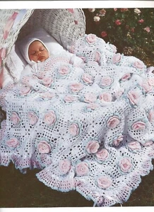 Crochet Afghan Patterns Pansy Wildflowers Roses Daffodils Hearts Ripples P27 - Picture 1 of 24