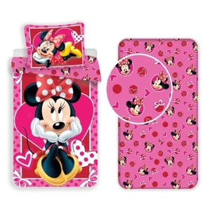 Disney Minnie Cuore Set Letto Singolo Copripiumino Federa Lenzuola con Angoli - Foto 1 di 3