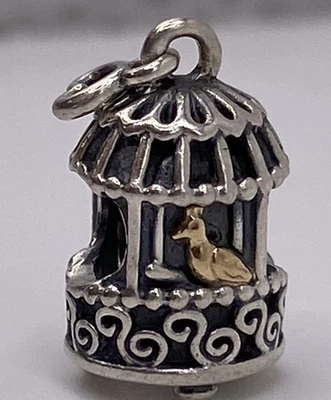 Auténtico Pandora S925 ALE SS 14k Songbird BirdCage 4.3g 791114 Foto 1 de 4