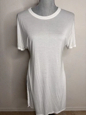 Camiseta túnica Alo Yoga Dreamer blanca manga corta abertura lateral 100 % modal talla XS Foto 1 de 4