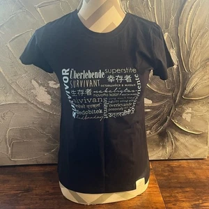 3Strands Survivor T-Shirt Mehrsprachig Schwarz Top Tee Made By Survivors - Neu - Bild 1 von 13