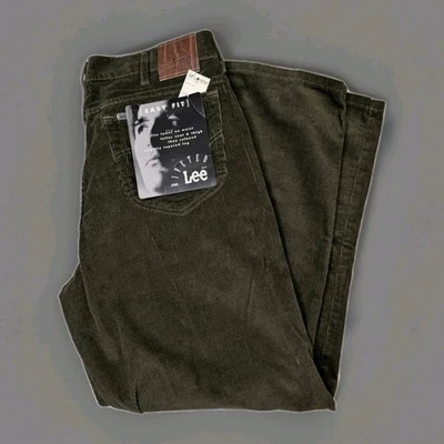 VTG USA Made Deadstock Lee Riveted Corduroy Green Pants 38x30 Dead Stock - Image 1 of 4