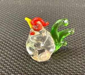 Vintage Miniatur Hahn mundgeblasenes Glas Hühnerhahn exotisch mehrfarbig - Bild 1 von 7