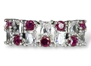 BP Ring RBP7759 “The Celeste Ring” Lab Created Ruby Rhodium Plating SZ 9 - Picture 1 of 6