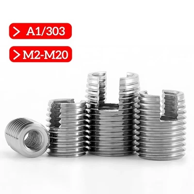 Gewindeeinsatz selbstschneidend Edelstahl VA A1 M2 M2,5 M3 M4 M5 M6 M8 M10 M12 - Bild 1 von 4