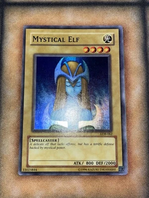 Yugioh Mystical Elf LOB-062 Super Rare Original Print Konami 2002 NM - Image 1 of 2
