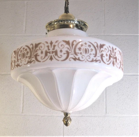 Schoolhouse Industrial Gill Antique Decorated Pendant Fixture 15 In. Diam Cover