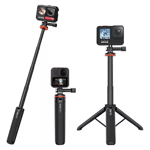 VRIG Extendable Selfie Stick Handheld Tripod Table-top Stand For GoPro Hero 11 - Foto 1 di 10
