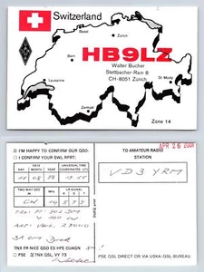 Amateurfunk QSL QSO Postkarte HB9LZ, Zürich, ZH, Schweiz - Bild 1 von 1