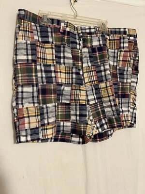 Men's Berle Patchwork Madras Multicolored Flat Front Shorts - Size 40 R - Image 1 of 4