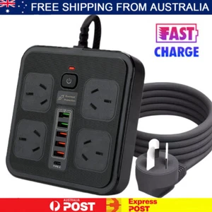 Surge Protector Power Board 4 Outlets USB A C Port Individual Switch Power Strip - Picture 1 of 19