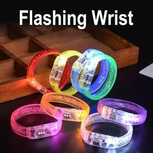2pcs Flashing Wrist Luminous Bangle Colorful Bracelet Party Glow In The Dar S0P0