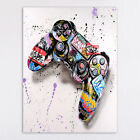 Graffiti Art Gamepad Poster with Painting Core, Modern Living Room Wall Canvas O