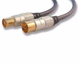 Premium Gold 5m M-F TV Aerial Lead RF Coaxial Aerial Antenna Cable 16.40ft - Picture 1 of 1