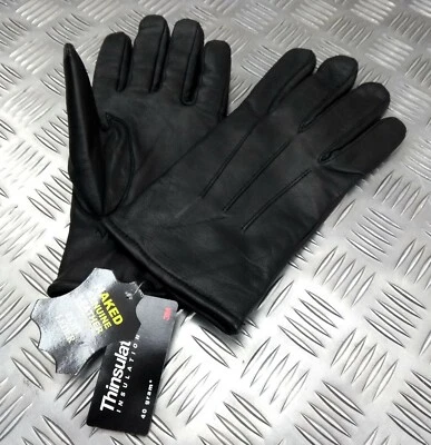 Military Spec Officers Black Leather Soft Thinsulate Lined 3 Dart Parade Gloves  - Image 1 of 4