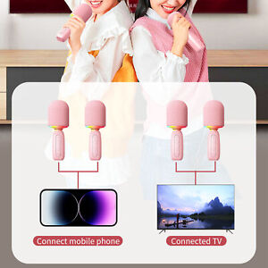 Handheld Karaoke Mic With RGB Light Support Memory Card Wireless BT Singing FTD