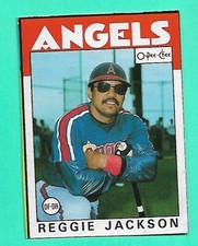 (1) REGGIE JACKSON 1986 OPC # I ANGELS BOX BOTTOM EX-MT  CARD (W8086)  