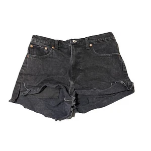 Abercrombie Fitch Womens The Mom Short High Rise Curve Love Shorts Sz 39/8 Black - Picture 1 of 7
