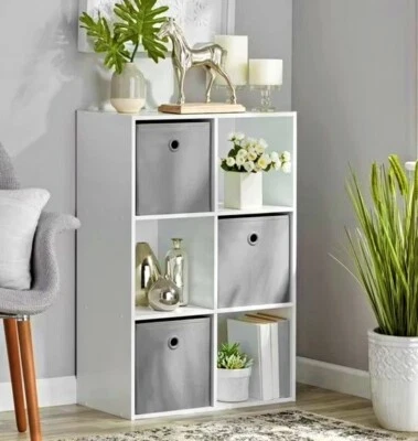 11" 6 Cube Organizer Shelf  White Foto 1 de 3