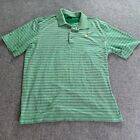 Masters Bobby Jones Mens Polo Shirt Size Large Green Striped Short Sleeve