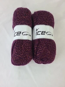 NEW Ice Yarn Lot 2 Skeins YELLOW GREEN Angora Glitz Blend Sparkle Fine 100g 550m - Picture 1 of 7