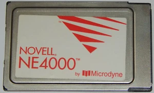 Novell NE4000 Microdyne PCMCIA PCCard CardBus Ethernet P/N 0933686 - Bild 1 von 3