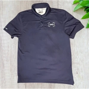 Under Armour Mens Polo Shirt Large Loose Blue Golf - Picture 1 of 3