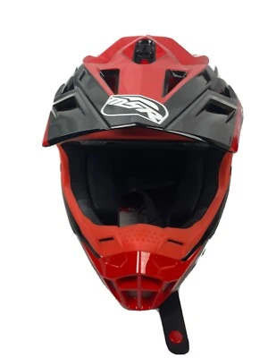 MSR Boys DOT Motocross Dirt Bike Red Black Helmets - MX SC1 Pinstripe Youth S - Image 1 of 4