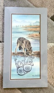 SUE COLEMAN Wildlife watercolor artist WOLF print Pacific Northwest - Picture 1 of 8