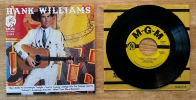 45 7" EP HANK WILLIAMS THERE'LL BE NO TEARDROPS TONIGHT MGM X 1082 - Image 1 of 2