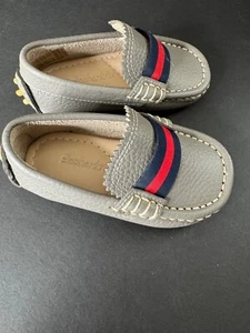 NEW Elephantito Boys Club Loafers Driving Moccasins Grey Dress Shoes Baby Size 6 - Picture 1 of 7
