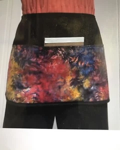 Tie-dye Leaves server waitress waist apron 3 pocket restaurant Janets Aprons - Picture 1 of 3