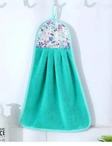 Floral Hand Towels with Hanging Loop Bathroom  Kitchen Absorbent  Adults Kids - Afbeelding 1 van 14