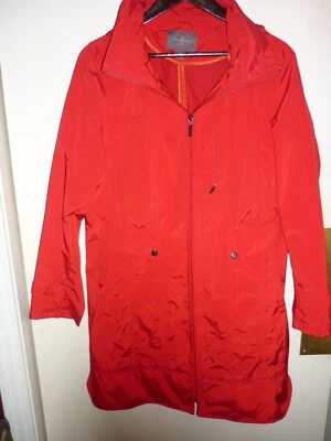 Abrigo de lluvia Cole Haan para mujer extra grande rojo con capucha cortavientos chaqueta al aire libre Foto 1 de 4