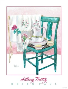 Impresión artística de baño Helen Paul sentada bonita campiña 20x26 pulgadas - Imagen 1 de 1