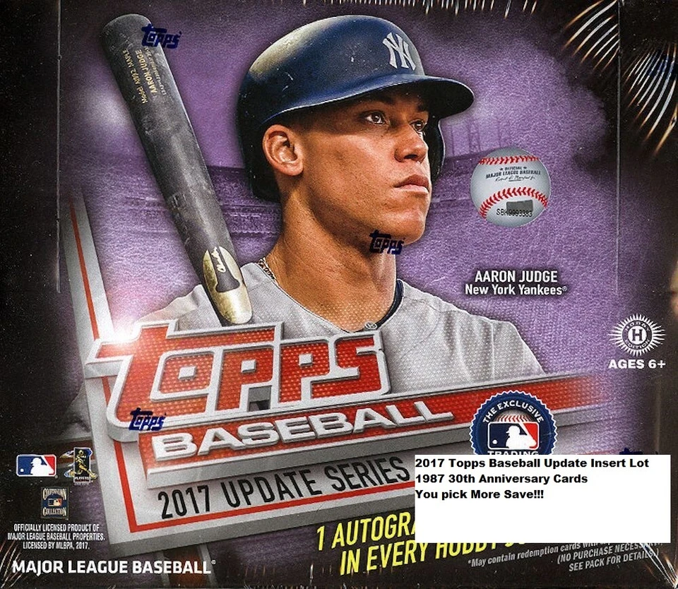 2017 Topps Update Baseball 30th Anniversary 1987 Insert Lot Buy More SAVE 20% - Image 1 of 1
