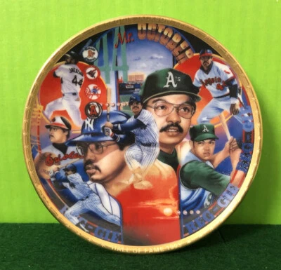 1993 Sports Impressions REGGIE JACKSON 4 inch Mini Plate New in Box With Stand - Image 1 of 4