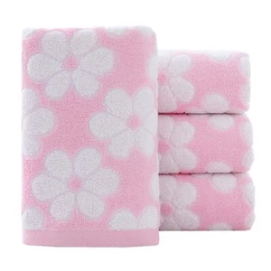 Hand Towels Set of 4 Floral Pattern 100% Cotton Soft Absorbent Decorative Tow... - Picture 1 of 6